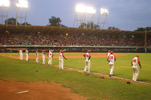 Baseball game in Cuba