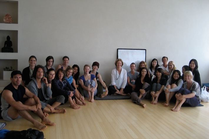 Padma teaching a yoga class